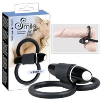 Skill Black Silicone cock & testicle ring with 7 vibration levels and removable bullet